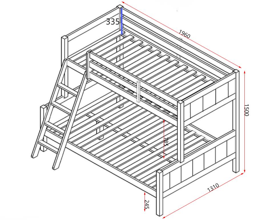 Enmore Wooden Triple Bunk Bed - Practical & Aesthetically Pleasing Addition for Your Home