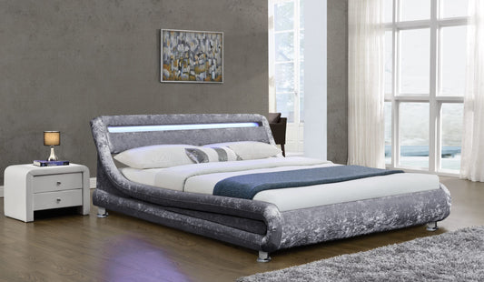 Mallorca LED Crushed Velvet Bed Frame - Glamorous & Illuminated Comfort for Your Luxe Bedroom